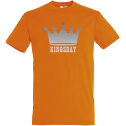 T-shirt Kingsday zilver | Koningsdag kleding | oranje shirt | Oranje | maat XL